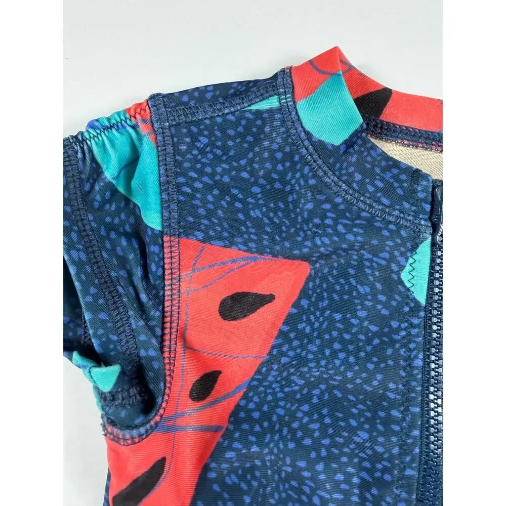 Tea Collection Watermelon Zip Front One-Piece Swimsuit Size 2